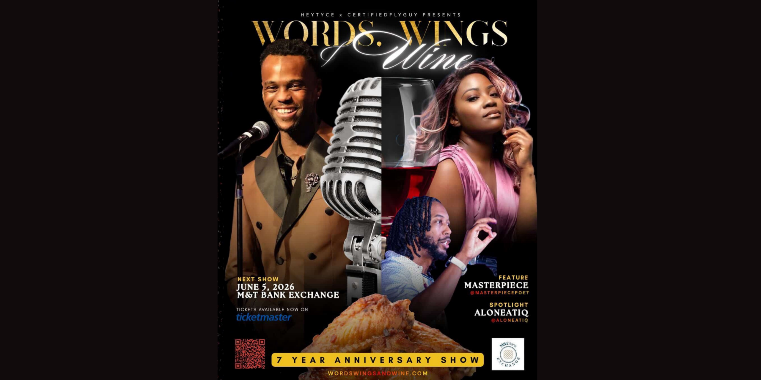 Words, Wings & Wine returns to the M&T Bank Exchange for its 7-year celebration.